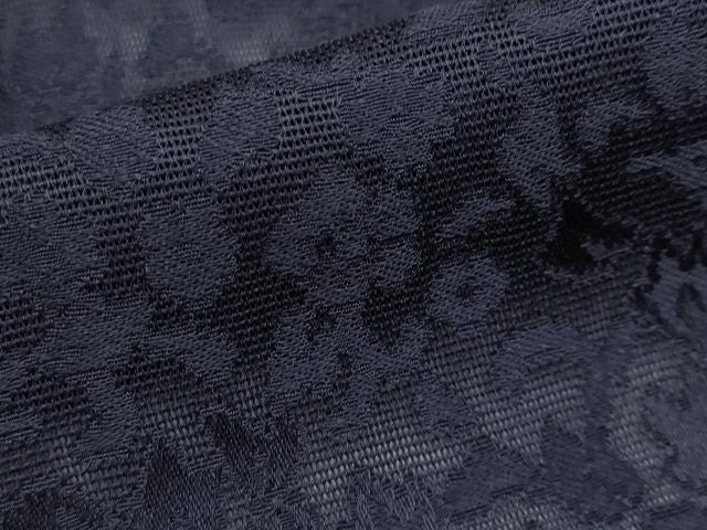 平和屋着物∞極上　スリーシーズン　春夏秋　塵除け　道中着　ロング丈　花唐草紋紗　黒紅色地　逸品　未使用　CYAA4362s6