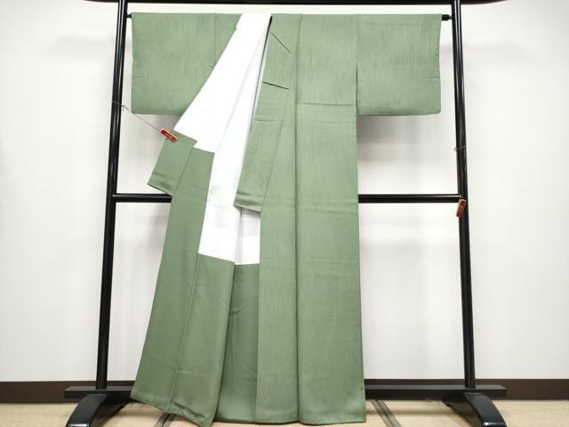 平和屋着物●極上　色無地　北山　本草木杉染　柳茶色地　反端付き　逸品　CYAA4371s6