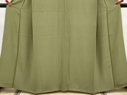 平和屋着物●極上　色無地　海松色　逸品　CYAA4372s6