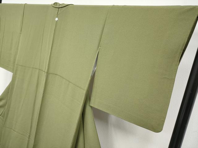 平和屋着物●極上　色無地　海松色　逸品　CYAA4372s6