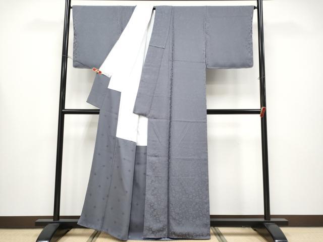 平和屋本店●極上 龍村美術織物 たつむら錦 色無地 幡龍牡丹唐草文 藤煤竹色地 山仙工房 反端付き 逸品 CYAA4376s6