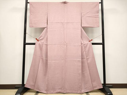 平和屋着物●極上　色無地　堅牢染め　退紅染　反端付き　逸品　CYAA4379s6