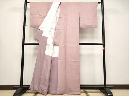 平和屋着物●極上　色無地　堅牢染め　退紅染　反端付き　逸品　CYAA4379s6