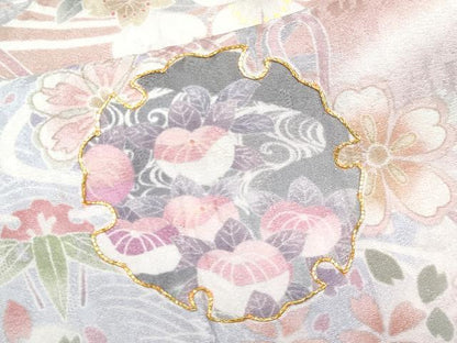 平和屋本店●極上　訪問着　駒刺繍　雪輪枝花文　暈し染め　逸品　CYAA5067s6