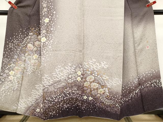 平和屋着物●極上　吉乃一廉　幻の辻が花　訪問着　絞り　暈し染め　銀通し地　逸品　CYAA4381s6
