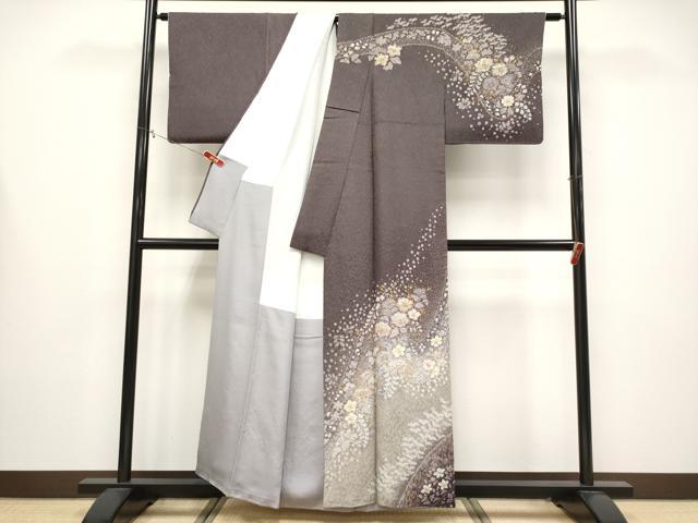 平和屋着物●極上　吉乃一廉　幻の辻が花　訪問着　絞り　暈し染め　銀通し地　逸品　CYAA4381s6