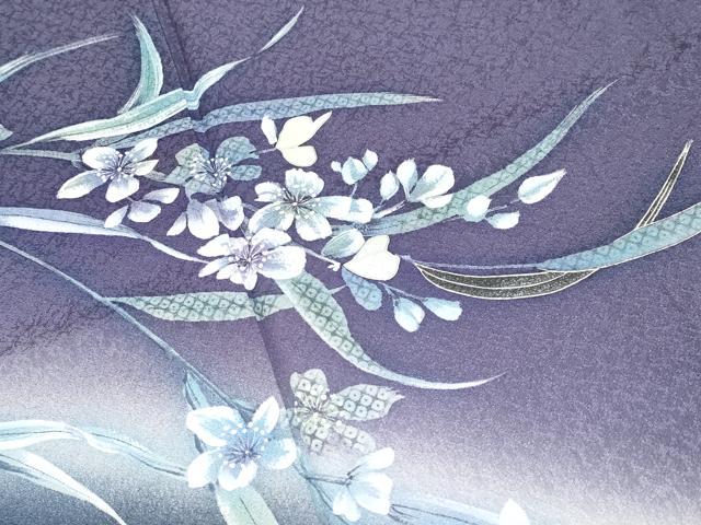 平和屋着物●極上　訪問着　手描き　枝花文　暈し染め　銀彩　逸品　CYAA4382s6