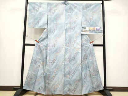 平和屋着物●極上　都喜ヱ門　本場大島紬　9マルキ　泥染　総絣　宮廷の都　下田礼子作　藤絹織物謹製　証紙付き　逸品　未使用 CYAA4384s6