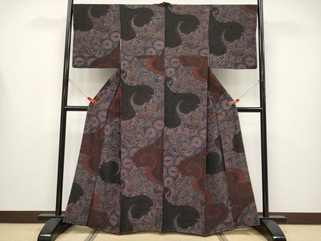平和屋本店●極上　前田仁仙　仁仙更紗　小紋　花鳥文　逸品　未使用　CYAA4386s6
