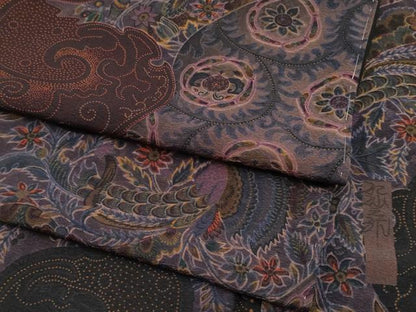 平和屋本店●極上　前田仁仙　仁仙更紗　小紋　花鳥文　逸品　未使用　CYAA4386s6