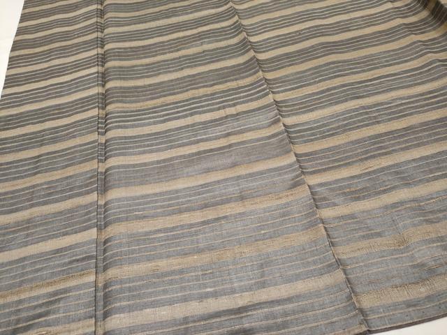 平和屋本店●極上 インド・アッサム 野蚕糸工房 手織 ムガシルク 横段文 証紙付き 逸品 CYAA4387s6