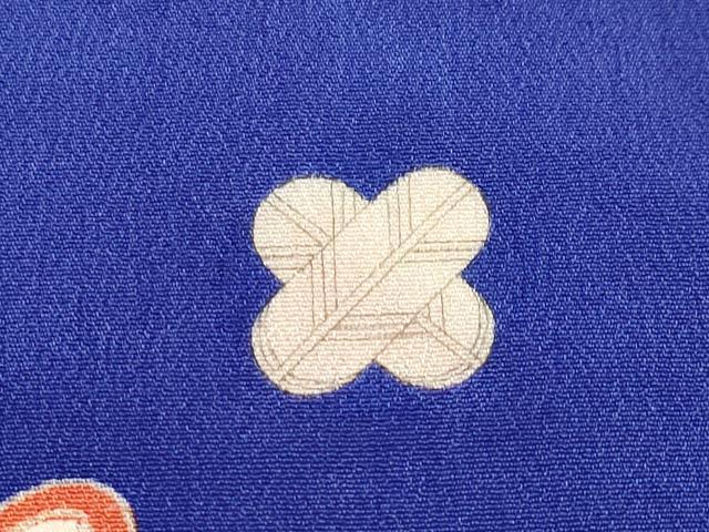 平和屋本店●極上 アンティーク 大正ロマン 振袖 駒刺繍 飛鶴宝船文 金彩 紺青色地 逸品 CYAA4390s6