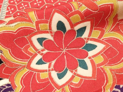 平和屋本店●極上 アンティーク 大正ロマン 振袖 鼓飛鶴舞花文 金彩 逸品 CYAA4391s6