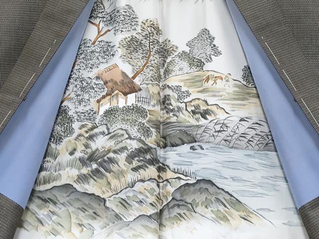 平和屋着物●極上　男性　紬　アンサンブル　亀甲柄　逸品　未使用　CYAA4393s6
