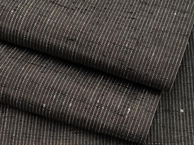 平和屋着物●極上　男性　紬　アンサンブル　縞　黒橡色　逸品　CYAA4394s6