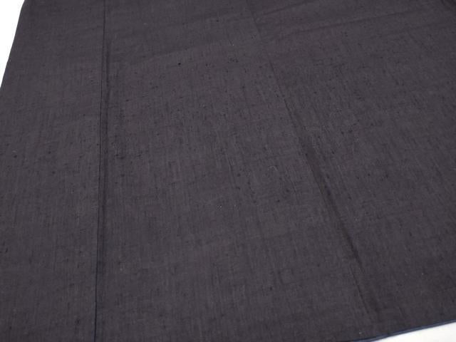 平和屋本店●極上 男性 本場結城紬 重要無形文化財 アンサンブル 色無地 黒紅色地 逸品 CYAA4395s6