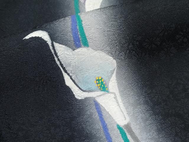 平和屋本店●極上 巨匠 前田華清 手描き 訪問着 カラー 暈し染め 黒地 逸品 CYAA4427s6