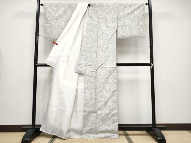 平和屋着物●極上　本場大島紬　白大島　9マルキ　樹林文　逸品　CYAA4431s6