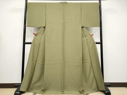 平和屋着物●極上　色無地　国防色　逸品　未使用　CYAA4436s6