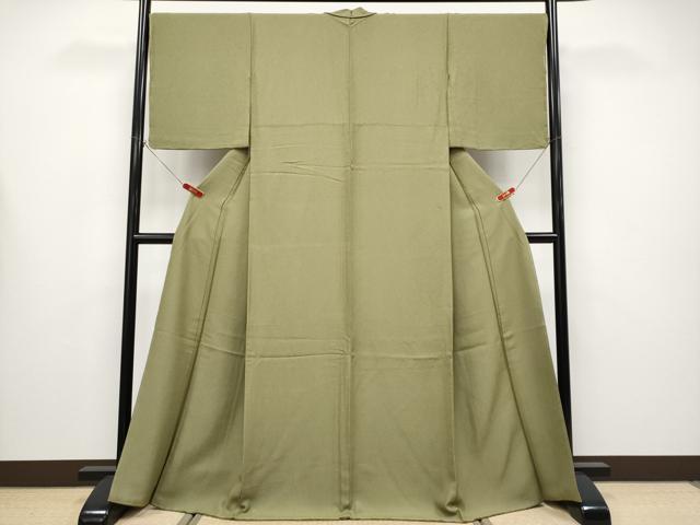 平和屋着物●極上　色無地　国防色　逸品　未使用　CYAA4436s6