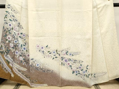 平和屋着物●極上　訪問着　辻が花　暈し染め　銀通し地　鳥の子色地　逸品　未使用　CYAA4445s6