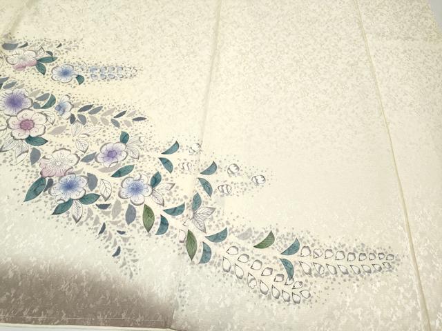 平和屋着物●極上　訪問着　辻が花　暈し染め　銀通し地　鳥の子色地　逸品　未使用　CYAA4445s6