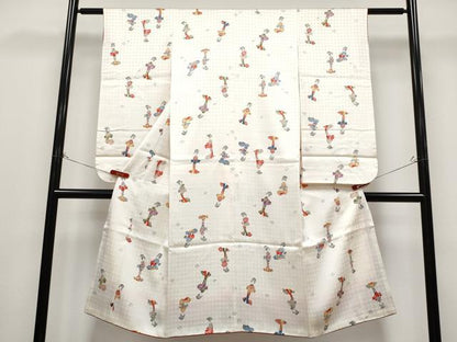 平和屋着物[]極上　七五三　女の子　7歳　祝着　人物文　白地　逸品　CYAA4451s6
