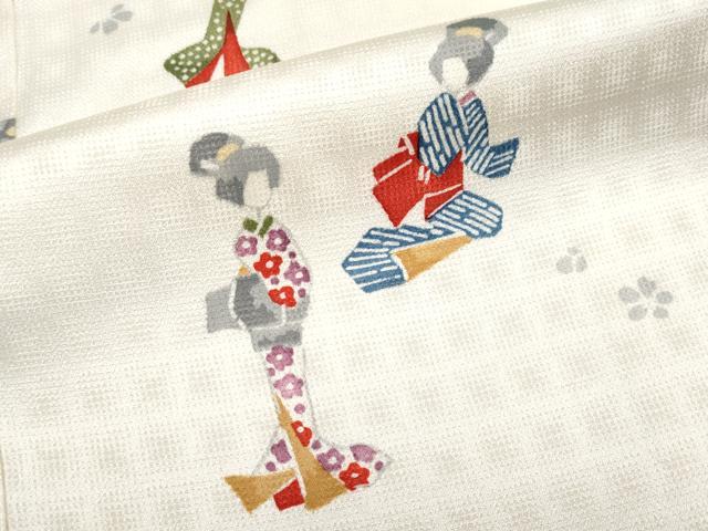 平和屋着物[]極上　七五三　女の子　7歳　祝着　人物文　白地　逸品　CYAA4451s6