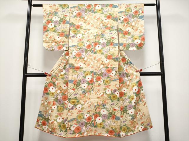 平和屋着物[]極上　七五三　女の子　7歳　祝着　草花文　金彩　逸品　CYAA4453s6