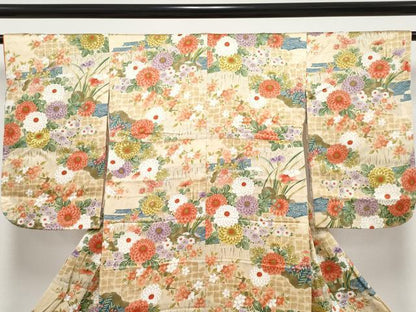 平和屋着物[]極上　七五三　女の子　7歳　祝着　草花文　金彩　逸品　CYAA4453s6
