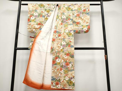 平和屋着物[]極上　七五三　女の子　7歳　祝着　草花文　金彩　逸品　CYAA4453s6