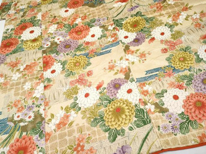 平和屋着物[]極上　七五三　女の子　7歳　祝着　草花文　金彩　逸品　CYAA4453s6
