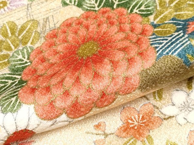 平和屋着物[]極上　七五三　女の子　7歳　祝着　草花文　金彩　逸品　CYAA4453s6