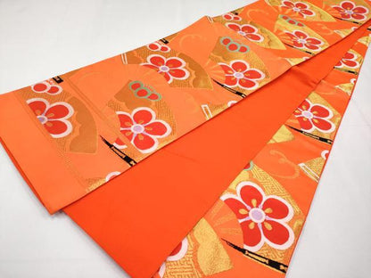 平和屋着物[]極上　七五三　女の子　7歳　祝着・袋帯セット　駒刺繍　枝梅文　黒地　金彩　逸品　CYAA4458s6