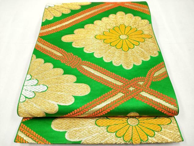 平和屋着物[]極上　七五三　女の子　7歳　祝着・袋帯セット　駒刺繍　牡丹・菊　金彩　白地　逸品　CYAA4462s6
