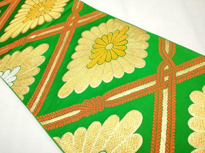 平和屋着物[]極上　七五三　女の子　7歳　祝着・袋帯セット　駒刺繍　牡丹・菊　金彩　白地　逸品　CYAA4462s6
