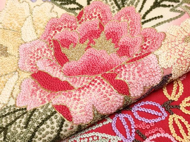 平和屋本店[]極上 七五三　女の子　7歳　祝着　中国三大刺繍　相良刺繍　総刺繍　花車文　暈し染　金糸　朱・緋色　逸品 未使用 CYAA4466s6