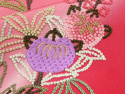 平和屋本店[]極上 七五三　女の子　7歳　祝着　中国三大刺繍　相良刺繍　総刺繍　花車文　暈し染　金糸　朱・緋色　逸品 未使用 CYAA4466s6