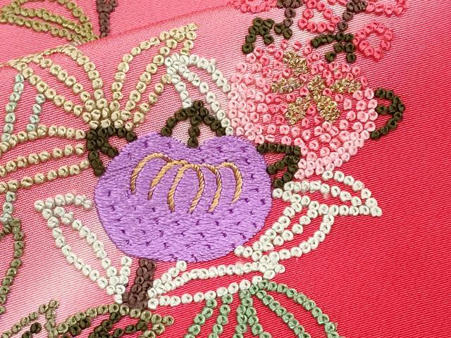 平和屋本店[]極上 七五三　女の子　7歳　祝着　中国三大刺繍　相良刺繍　総刺繍　花車文　暈し染　金糸　朱・緋色　逸品 未使用 CYAA4466s6