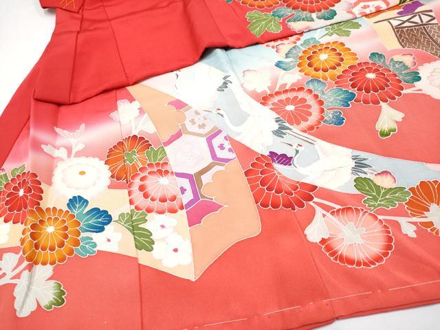 平和屋着物[]極上　七五三　女の子　3歳　祝着・長襦袢セット　友禅　几帳花蝶文　暈し染め　金銀彩　逸品　未使用　CYAA4468s6