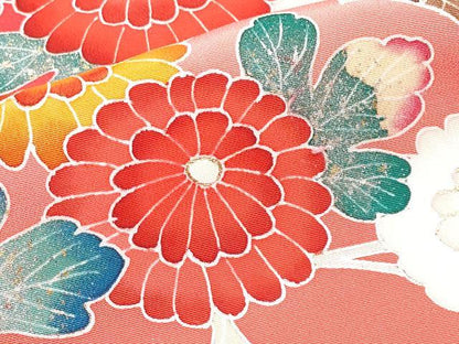 平和屋着物[]極上　七五三　女の子　3歳　祝着・長襦袢セット　友禅　几帳花蝶文　暈し染め　金銀彩　逸品　未使用　CYAA4468s6