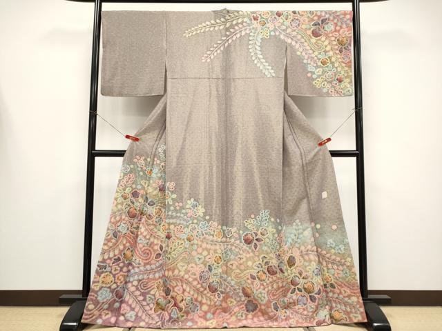 平和屋本店●極上 荒川東海 訪問着 辻が花 絞り 暈し染め 金通し地 逸品 CYAA4475s6