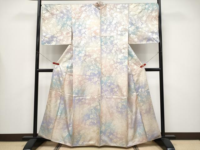 平和屋本店●極上 小紋 枝花文 暈し染め 金彩 逸品 未使用 CYAA4476s6