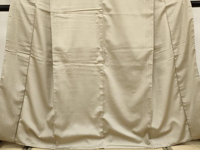 平和屋着物●極上　お召　間道　亜麻色地　逸品　CYAA4482s6