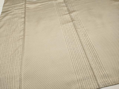 平和屋着物●極上　お召　間道　亜麻色地　逸品　CYAA4482s6