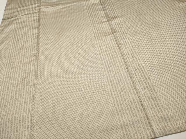 平和屋着物●極上　お召　間道　亜麻色地　逸品　CYAA4482s6