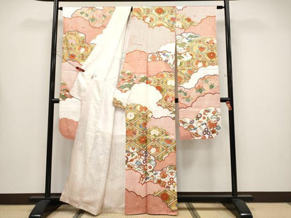 平和屋本店●極上　十日町老舗ブランド　吉澤友禅　吾妻徳穂　振袖　駒刺繍　飛鶴吉祥文　金彩　宍色　ますいわ屋扱い　逸品　CYAA4483s6