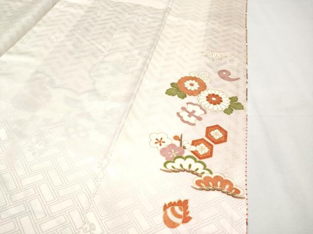 平和屋本店●極上　十日町老舗ブランド　吉澤友禅　吾妻徳穂　振袖　駒刺繍　飛鶴吉祥文　金彩　宍色　ますいわ屋扱い　逸品　CYAA4483s6