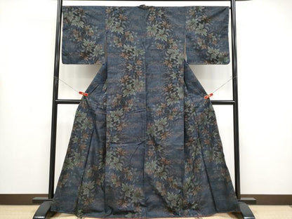 平和屋着物●極上　本場大島紬　9マルキ　枝葉木の実　逸品　未使用　CYAA4486s6