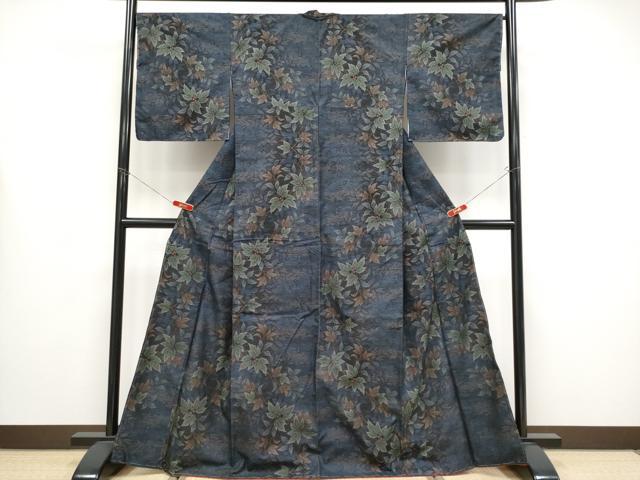 平和屋着物●極上　本場大島紬　9マルキ　枝葉木の実　逸品　未使用　CYAA4486s6
